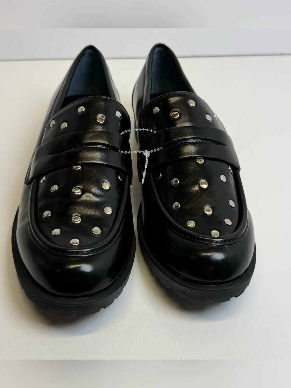 Rebecca Minkoff Diana Womens Flats Penny Loafers Studded 8 Chunky Punk Moc New